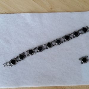 Blank Onyx Silver Bracelet